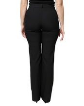 Load image into Gallery viewer, Dolce &amp; Gabbana Black Wool High Waist Boot Cut Dress Pants
