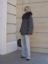 Load image into Gallery viewer, Rimini Genuine Fur Trim Wool Blend Parka in Graphite
