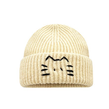 Load image into Gallery viewer, Women’s Cute Cat Line Design Knitted Hat – Warm Fall &amp; Winter Beanie
