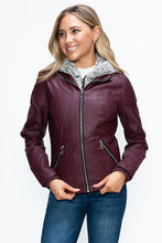 Load image into Gallery viewer, Women Warm Sleek Dual-Zipper Layered Jacket with Cozy Fuzzy Hood Urban Chic &amp; Comfortable Jacket

