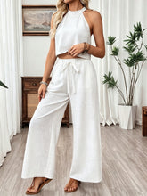 Load image into Gallery viewer, Women's Halter Neck Cropped Top &amp; Wide-Leg Pants Two-Piece Set
