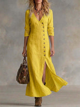 Load image into Gallery viewer, Casual Cotton Linen Long Sleeve Women’s Dress
