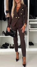 Load image into Gallery viewer, Lapel Button-Down Jacket &amp; Slim-Fit Trousers Suit – 15 Colors XS–XXL
