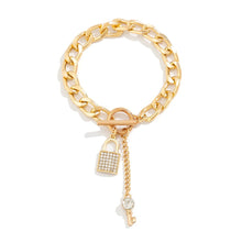 Load image into Gallery viewer, Thick Chain Lock and Key Pendant Necklace - Trendy Fashion Jewelry
