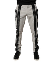 Load image into Gallery viewer, Dolce &amp; Gabbana White Lace Trim Mid Waist Dress Formal Pants
