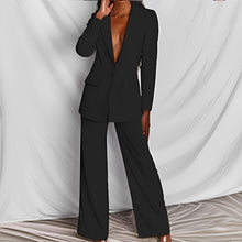 Load image into Gallery viewer, Women's Professional Blazer &amp; Trousers Suit Set – Long Sleeve, Full Length
