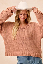 Load image into Gallery viewer, BiBi Chunky Knit Sweater with Flower Detail Sleeves
