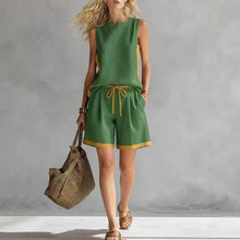 Load image into Gallery viewer, Solid Color Loose Casual Vest and Shorts Set
