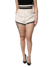 Load image into Gallery viewer, Dolce &amp; Gabbana White Faux Fur High Waisted Hot Pants Short
