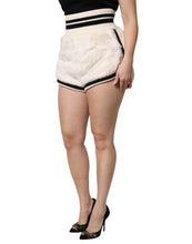 Load image into Gallery viewer, Dolce &amp; Gabbana White Faux Fur High Waisted Hot Pants Short
