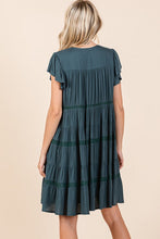 Load image into Gallery viewer, Lace Detail Ruffled Button Down Tiered Dress For Women – Romantic and Feminine Dress with Delicate Lace and Flowing Tiers
