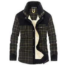 Load image into Gallery viewer, Winter Jacket Men Thicken Warm Fleece Jackets Coats Pure Cotton Plaid Jacket Military Clothes
