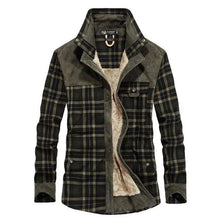 Load image into Gallery viewer, Winter Jacket Men Thicken Warm Fleece Jackets Coats Pure Cotton Plaid Jacket Military Clothes

