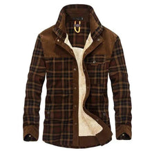 Load image into Gallery viewer, Winter Jacket Men Thicken Warm Fleece Jackets Coats Pure Cotton Plaid Jacket Military Clothes
