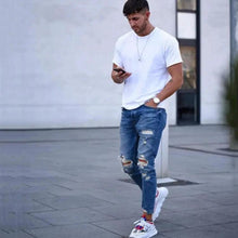 Load image into Gallery viewer, Hole men''s jeans
