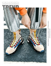 Load image into Gallery viewer, Breathable Fly Woven Mesh High-top Thick-soled Old Shoes Casual Sports Socks Running Shoes
