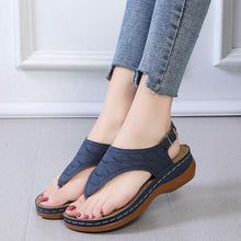 Load image into Gallery viewer, Casual Sandals Women's Wedge Heel Solid Color Flip Flop Sandals

