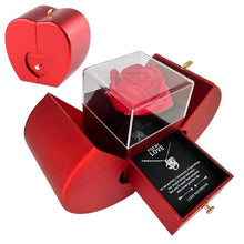 Load image into Gallery viewer, Fashion Jewelry Box Red Apple Christmas Gift Necklace Eternal Rose For Girl Mother's Day Valentine's Day Gifts With Artificial Flower Rose Flower Jewelry Box
