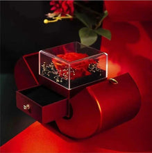 Load image into Gallery viewer, Fashion Jewelry Box Red Apple Christmas Gift Necklace Eternal Rose For Girl Mother's Day Valentine's Day Gifts With Artificial Flower Rose Flower Jewelry Box
