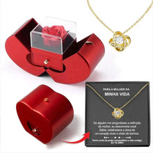 Load image into Gallery viewer, Fashion Jewelry Box Red Apple Christmas Gift Necklace Eternal Rose For Girl Mother's Day Valentine's Day Gifts With Artificial Flower Rose Flower Jewelry Box
