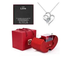 Load image into Gallery viewer, Fashion Jewelry Box Red Apple Christmas Gift Necklace Eternal Rose For Girl Mother's Day Valentine's Day Gifts With Artificial Flower Rose Flower Jewelry Box
