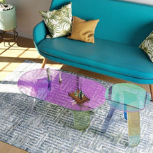 Load image into Gallery viewer, Acrylic Rainbow Color Coffee Table - Iridescent Modern Accent Table
