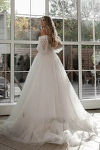 Load image into Gallery viewer, Boho Bride Puff Sleeve Off-Shoulder Wedding Gown
