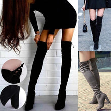Load image into Gallery viewer, Black Knee High Boots For Women Shoes High Heel Long Boots
