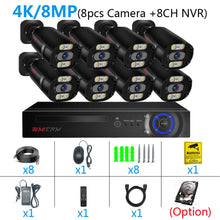 Load image into Gallery viewer, 4K Ultra HD Security Camera System with Night Vision
