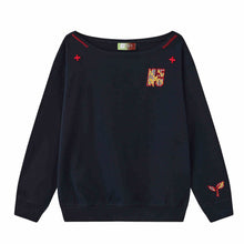Load image into Gallery viewer, Women’s Slanted Shoulder Embroidered Long-Sleeve Top
