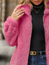 Load image into Gallery viewer, Women's Fuzzy Zip-Up Jacket with Pockets – Soft &amp; Cozy Long Sleeve Outerwear
