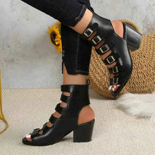 Load image into Gallery viewer, Buckle Heel Block : Heels Sandals
