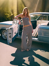 Load image into Gallery viewer, Women's Striped Tube Top &amp; Pants Set – 2-Piece Modal Matching Outfit
