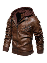 Load image into Gallery viewer, Men's Full Size Zip Up Drawstring Hooded Jacket Plus Size
