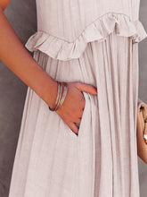 Load image into Gallery viewer, Romantic Ruffled Sleeveless Tiered Maxi Dress with Pockets Elegant &amp; Chic Statement Beautiful Design Dress
