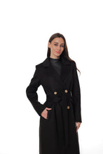 Load image into Gallery viewer, Vivian Tailored Cashmere Wool Coat in Black
