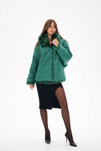 Load image into Gallery viewer, Reversible Genuine Silver Fox  Down Fill Coat
