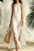 Load image into Gallery viewer, Striped Sleeveless Split Maxi Dress – Vacation &amp; Casual Linen Dress
