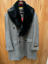 Load image into Gallery viewer, Signature Collection Manhattan Double Breasted Herringbone Topcoat with Fur Collar
