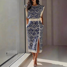 Load image into Gallery viewer, Women's Printed Sleeveless Top &amp; Slit Maxi Skirt Set | Elegant 2-Piece in 3 Colors
