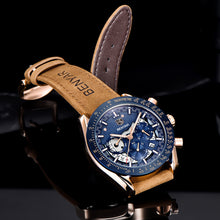 Load image into Gallery viewer, New Men Luxury Watches Leather Strap Waterproof Sport Quartz Chronograph Military Watch Men Clock

