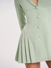 Load image into Gallery viewer, Delia Pistachio Green Blazer Dress with Pleated Detail
