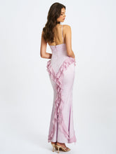 Load image into Gallery viewer, Paolina Taro Pink Jacquard Ruffle Mermaid Maxi Dress
