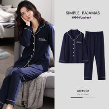 Load image into Gallery viewer, 100% Cotton New Trendy  Pajamas For Women Full Sleeves Pajamas Button Down Winter Sleepwear Set Women White Cotton Pajamas Women's Loose Size V-neck Home Suit Long Sleeve Wide Leg Pants Pajamas Casual Home wear
