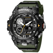 Load image into Gallery viewer, Sport Watch For Men WIth  Dual Time Waterproof 50M Miliatry Watches Chronograph Alarm Army Wristwatch
