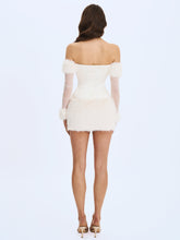 Load image into Gallery viewer, Narla Ivory Low-Waisted Fur Mini Skirt
