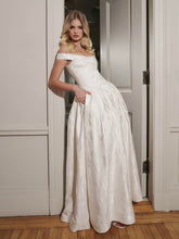 Load image into Gallery viewer, Tinsley White Jacquard Bardot Wedding Gown
