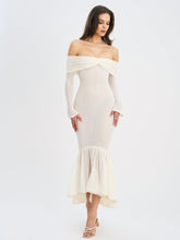 Load image into Gallery viewer, Kaedyn Off Shoulder Long Sleeve Crochet Mermaid Maxi Dress
