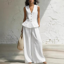 Load image into Gallery viewer, Women's Bohemian Ruffled Sleeveless Tank &amp; Pants Set
