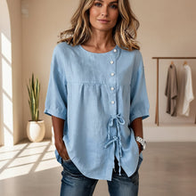 Load image into Gallery viewer, Women's Lace-Up Button Shirt
